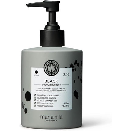 Masca coloranta par, Maria Nila, Colour Refresh, Negru, 300 ml