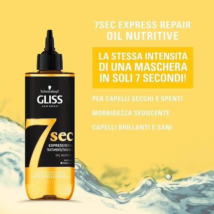 Ulei păr, Schwarzkopf, GLISS 7 Sec, negru, 200ml