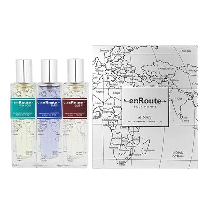 Set Parfumuri Afnan enRoute, Pentru bărbați, 3x50ml, New York, Paris, Dubai