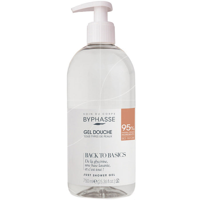 Gel de duș Byphasse Back To Basics, pentru toate tipurile de piele, 750 ml, tester