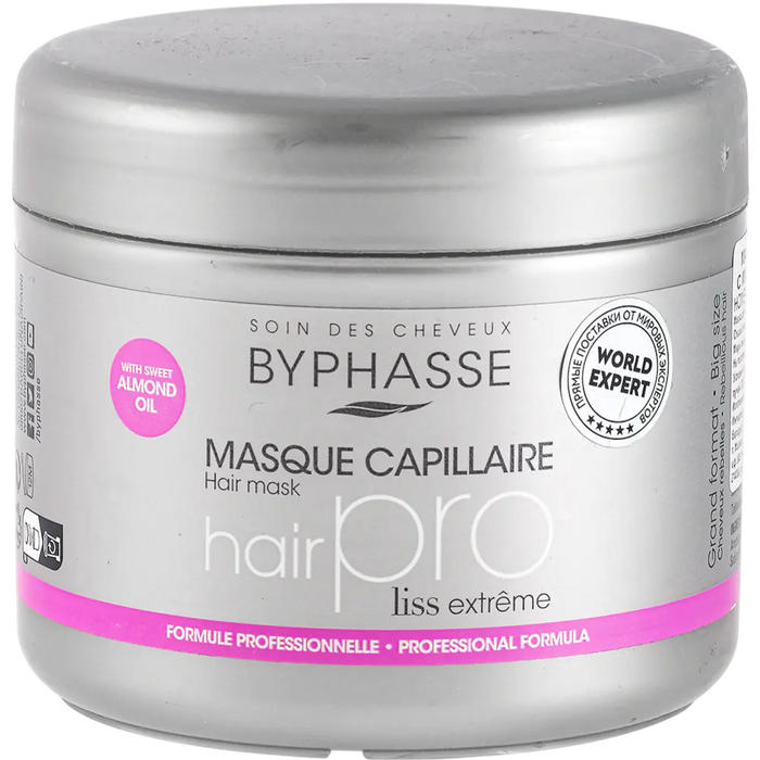 Mască de păr Byphasse Pro Liss, pentru netezire, 500 ml, tester