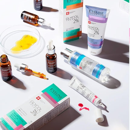 Tratament antirid, Eveline Cosmetics, Glycol Therapy 3%, multipeptide, 18 ml