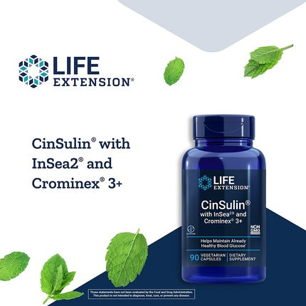 Capsule vegane Life Extension CinSulin, 90 bucăți, albastru