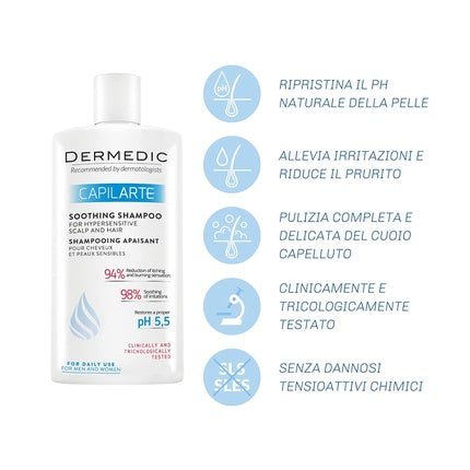 Șampon Dermedic Capilarte Calmant Scalpul și Părul Sensibil 300ml