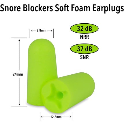 Macks Snore Blockers Soft Foam Earplugs, 5 Perechi, Alb