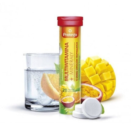 Tablete efervescente Multivitamine Salvum, Fructe tropicale, 20 buc