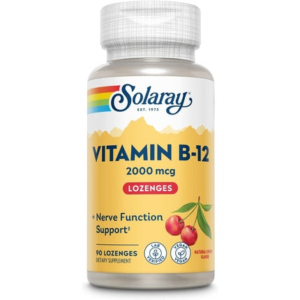 Vitamine B-12, Solaray, 2000mcg, aromă cireșe