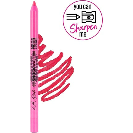 Creion de buze, L.A. Girl Shockwave Neon Lip Liner Pop, roz neon, 21g
