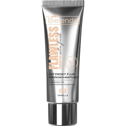 Fond de ten fluid corector Bielenda Flawless Satin 02 Vanilla, 65 g