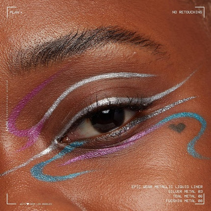 Liner lichid metalic, NYX Professional Makeup, Epic Wear, Silver Metal