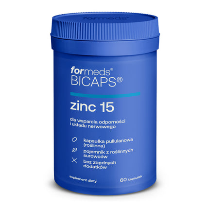 Formeds Bicaps Zinc 15, Supliment alimentar cu zinc și cupru, 60 capsule