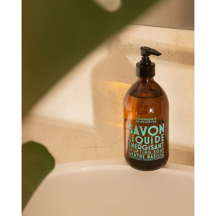Săpun lichid, Compagnie De Provence, Mint Basil, 495ml, sticlă maro, pompă neagră