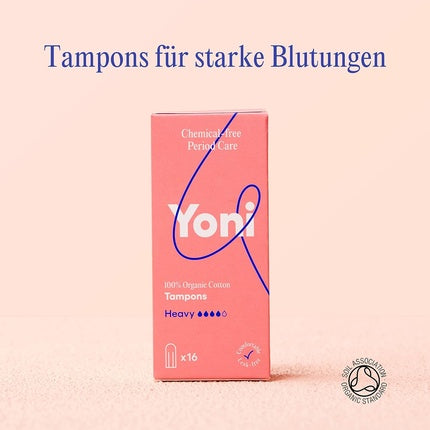 Tamponuri Yoni Care Heavy din 100% bumbac organic, culoare roz