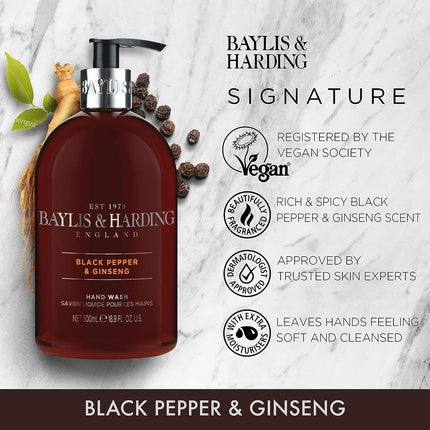 Săpun lichid, Baylis & Harding, Black Pepper și Ginseng, 500ml