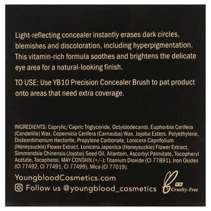 Youngblood Ultimate Concealer, Tan, Full Coverage, Brightening, Vegan