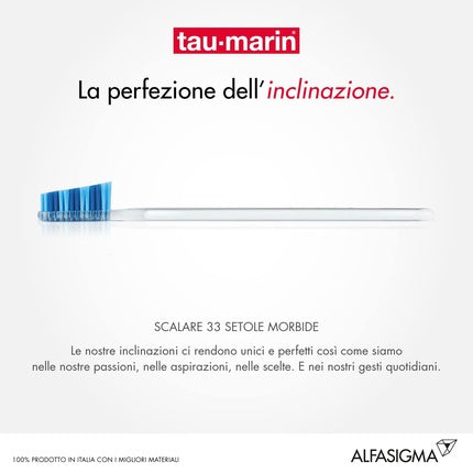 Periuță de dinți Alfasigma Tau-Marin Scalare, cap larg, moale, albastru