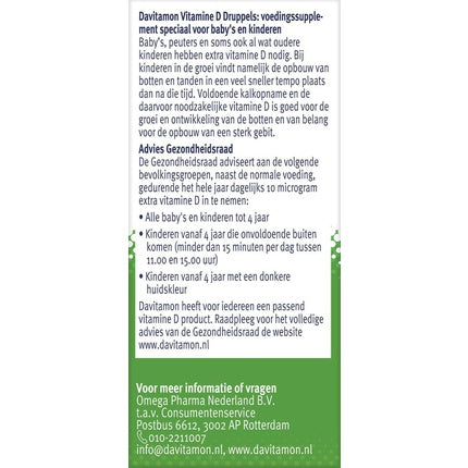 Davitamon Vitamine D Picături, 25ml, Culoare Verde