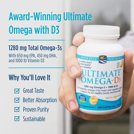 Supliment Omega-3 Nordic Naturals Ultimate Omega-D3 Lemon 1000mg 60 capsule