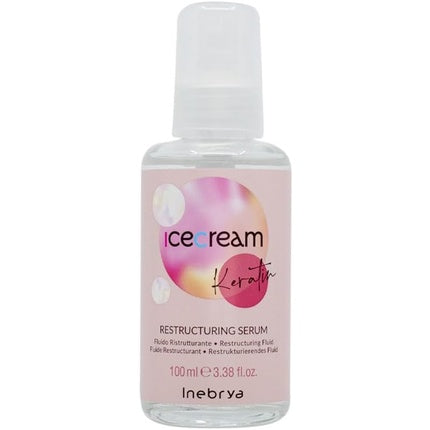 Ser pentru Păr Restructurant, Inebrya, Ice Cream Keratin, Culoare Roz, 100 ml