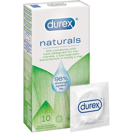 Prezervative Durex Naturals, latex natural, 10 bucăți