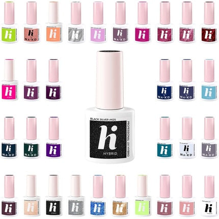 Lac de unghii gel Hi Hybrid, Black Silver 425, 5ml