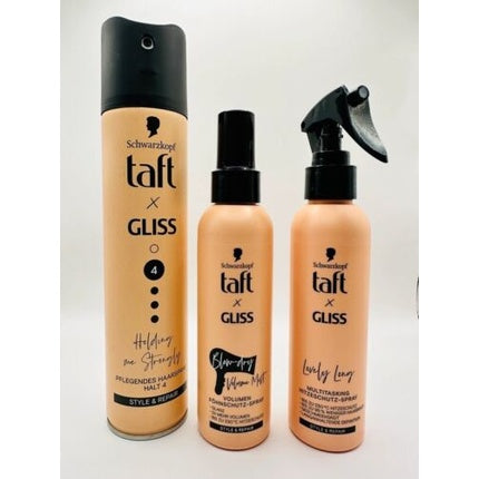 Set Îngrijire Păr Schwarzkopf Taft x Gliss, Portocaliu, 205 g, cu Lac și Spray