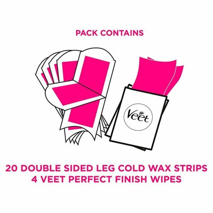 Veet Wax Strips Natural Inspirations, 20 Wax Strips for Body and Legs with Aloe Vera