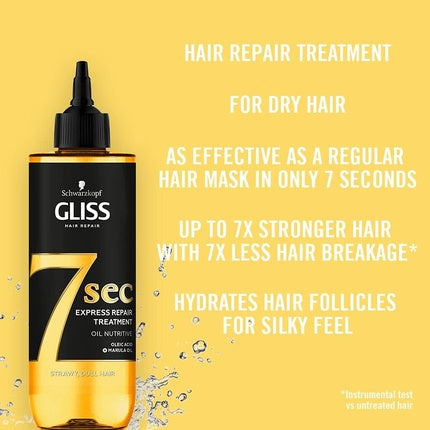 Tratament păr Schwarzkopf Gliss, 7 Seconds, Oil Nutritive, 200 ml