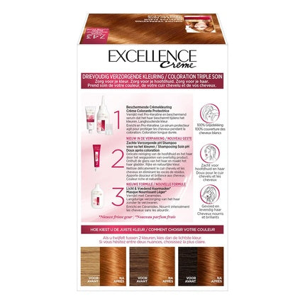 Vopsea de păr, L'Oréal Paris, Excellence No.7.43, Blond auriu cupru