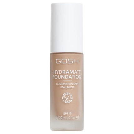 Fundant GOSH, Vegan Mattifying Makeup, SPF 15, pentru piele uscată și sensibilă, 30 ml