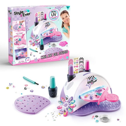 Set Artă Unghii UV, Style 4 Ever, Nail Art Gel Studio, Roz și Alb, 250 g