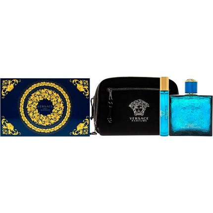 Set Cadou Apa de Toaletă Versace Eros 100ml + 3ml, Culoare Albastru Electric