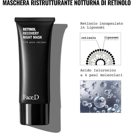 Masca de noapte Face D Retinol, 75ml, Negru