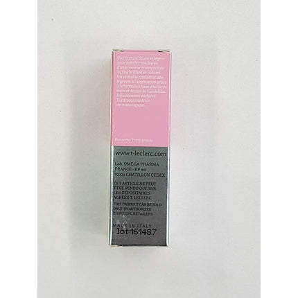 Ruj T.LeClerc Transparent Lipstick 15 Essential, culoare coral, ambalaj argintiu
