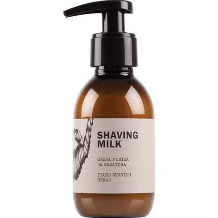 Crema de ras lichidă Dear Beard Shaving Milk, ambalaj sticlă brună cu pompă neagră, 150ml