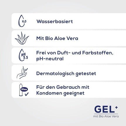 Gel de masaj și lubrifiant Ritex GEL+ cu Aloe Vera, 50 ml
