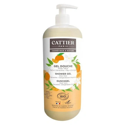 Gel Duș Cattier Paris cu Clemențină și Flori de Portocal, 1L