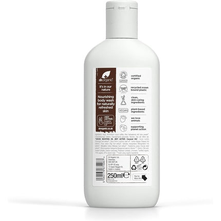 Gel de Duș Dr Organic cu Ulei de Cocos Virgin, 250ml