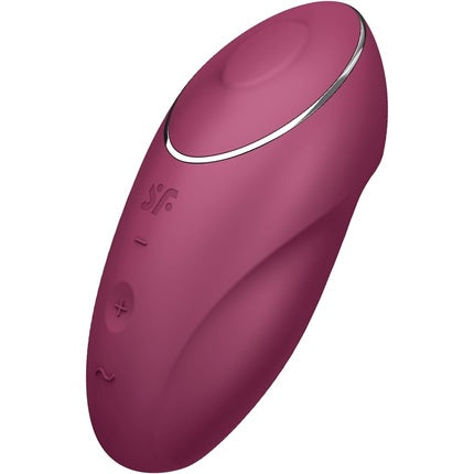 Vibrator electric, Satisfyer, Tap & Climax 1, silicon, culoare fructe de pădure