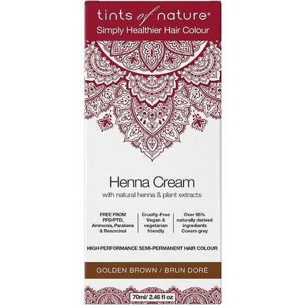 Cremă Henna Păr, Tints of Nature, Golden Brown, 70ml