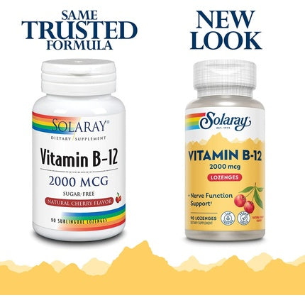Vitamine B-12, Solaray, 2000mcg, aromă cireșe