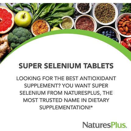 Supliment, NaturesPlus, Super Selenium, 200 mcg, 90 Tablete