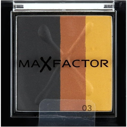 Max Factor Max Effect Trio Eyeshadow 03 Tigress, culori negru, maro, galben