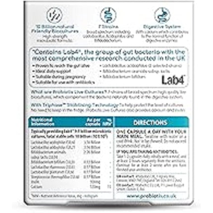 Supliment probiotic Vitabiotics Probiotis, 10 miliarde, albastru