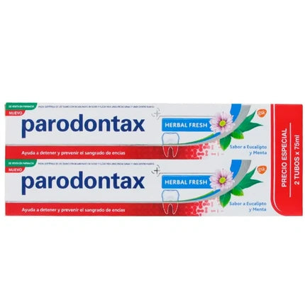 Pastă de dinți Parodontax Herbal Fresh, 2 tuburi x 75ml, gust eucalipt și mentă
