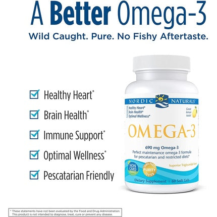 Supliment Omega-3, Nordic Naturals, Lămâie 690mg, 60 Gelule