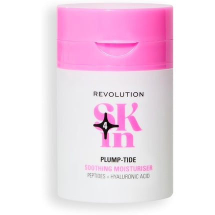 Cremă facială Revolution Skin Plump-Tide Soothing Moisturiser, alb și roz, 100 g