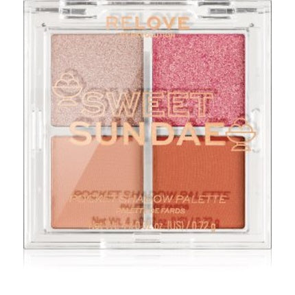 Revolution Beauty London Pocket Palette SWEET SUNDAE, paletă ochi, culori roz și piersică