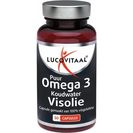 Capsule supliment Lucovitaal Pure Omega 3 Cold Water Fish Oil, 50 capsule, ambalaj roșu