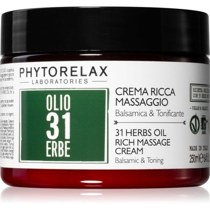 Phytorelax Olio 31 Erbe, Cremă de masaj corporală, Balsamică și Tonifiantă, 250 ml